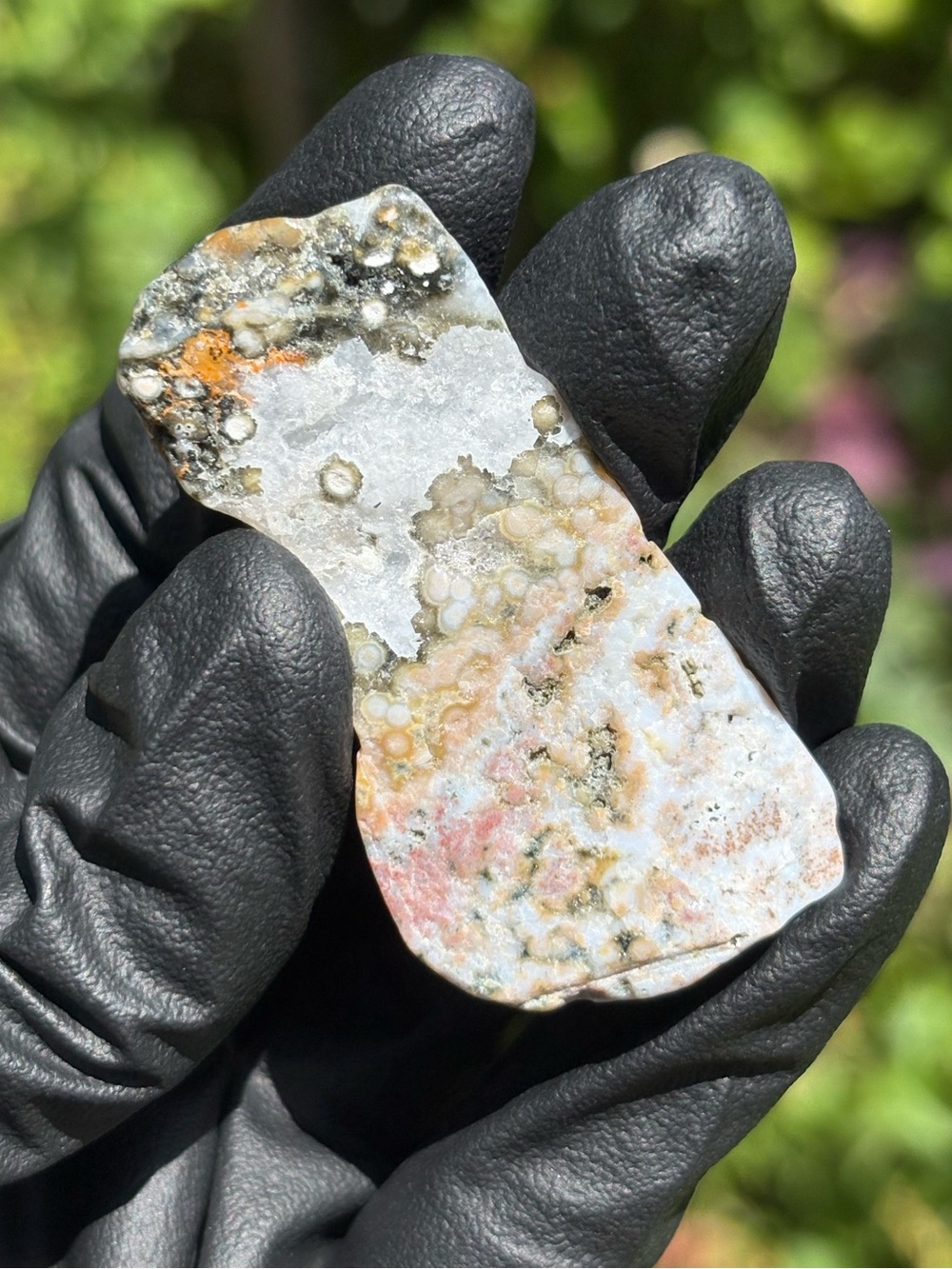 Small Ocean Jasper Freeform with Druzy - Polished Sea Jasper